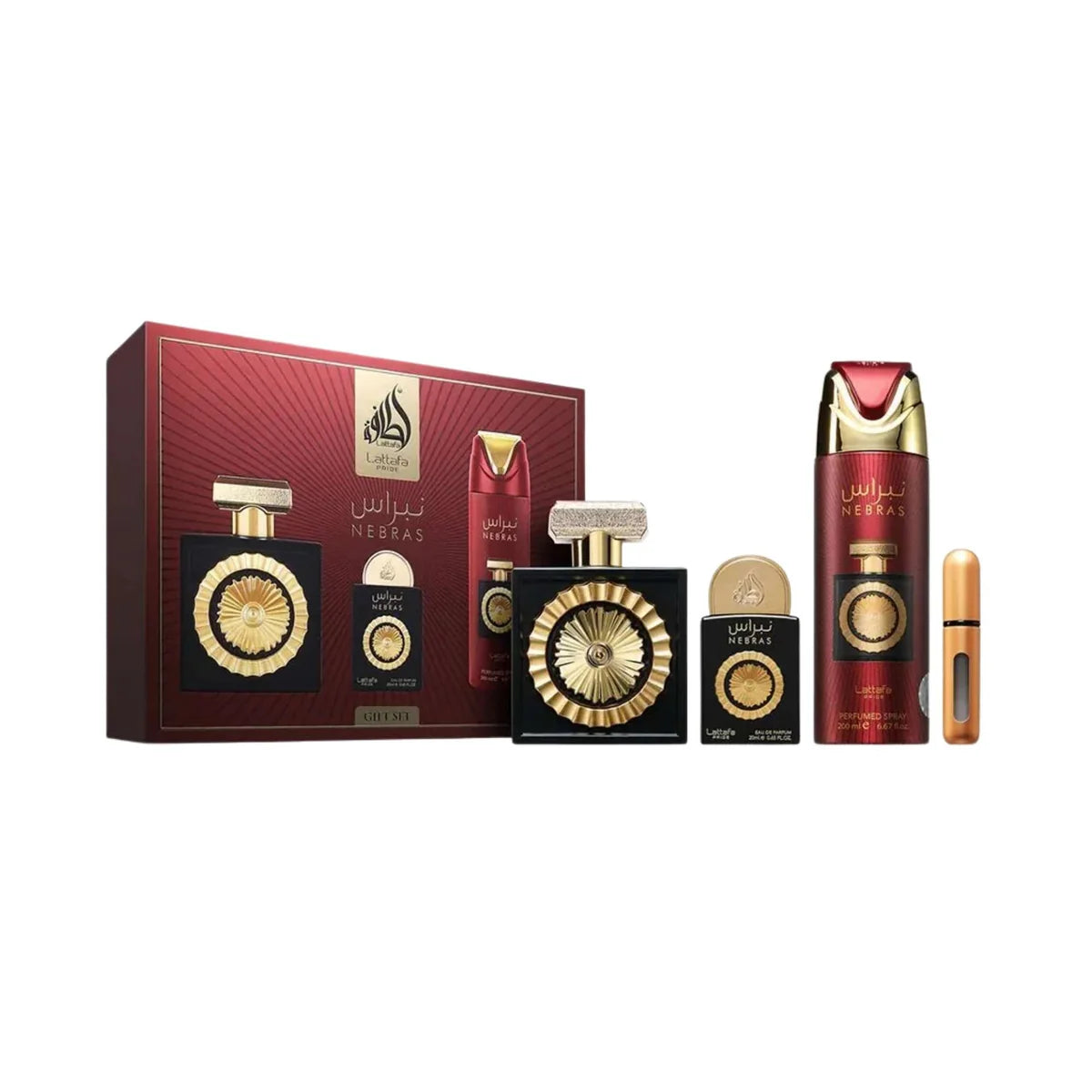 LATTAFA PRIDE NEBRAS UNISEX SET EDP 100ML+ 20ML+ SPRAY 200ML